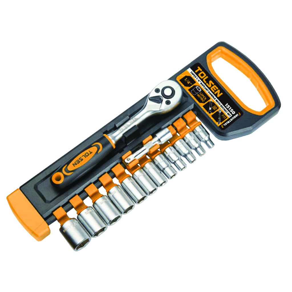Набір торцевих головок Tolsen торцевих 1/4" 14 предметів "ПРОФІ" (15150)