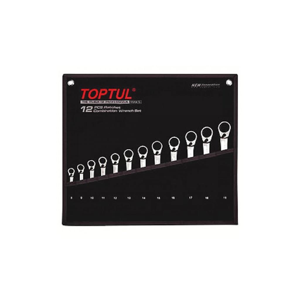 Ключ Toptul тріскачковий реверсивний 8-19мм у чохлі (GPAQ1203)