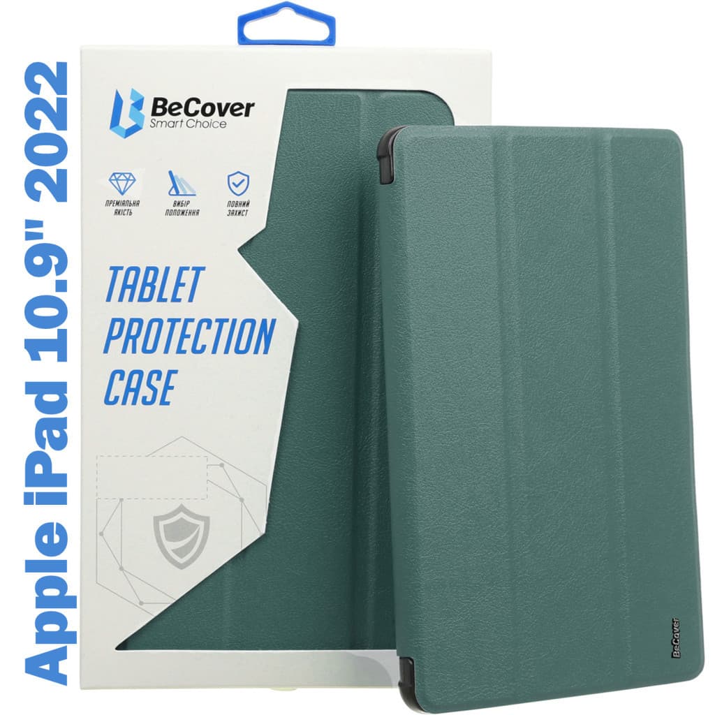 Чохол до планшета BeCover TPU Edge mount Apple Pencil Apple iPad 10.9" 2022/24/11" 2025 Dark Green (708482)