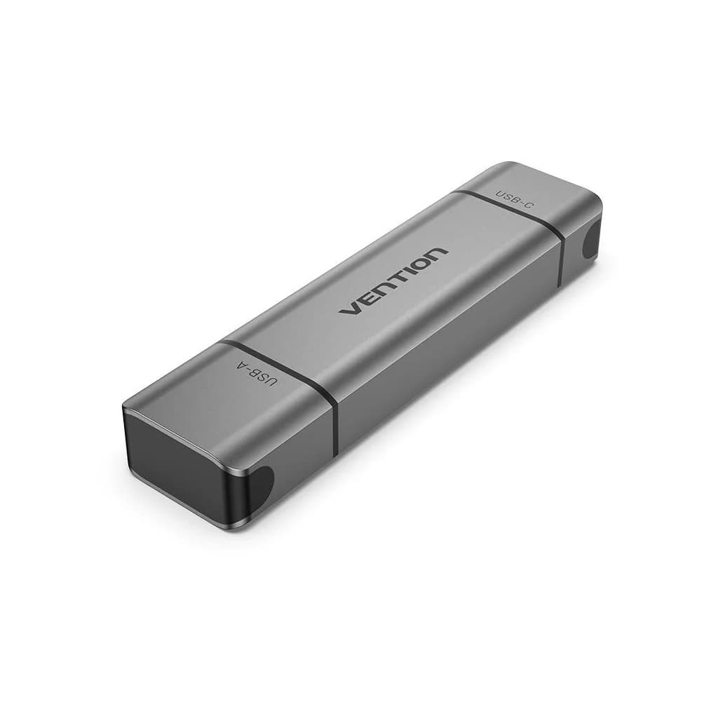 Зчитувач флеш-карт VENTION USB 3.0 AM/USB-C to SD+TF Gray Dual Drive Letter Aluminum Alloy (CLLH0)
