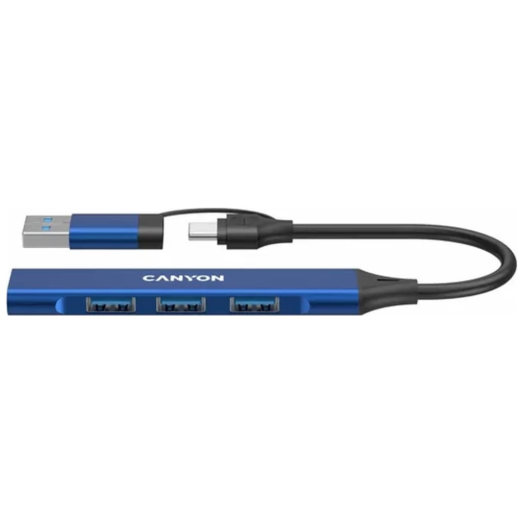 Концентратор Canyon hub DS-02 4in1 USB-A/C Blue (CNS-TDS02BL)