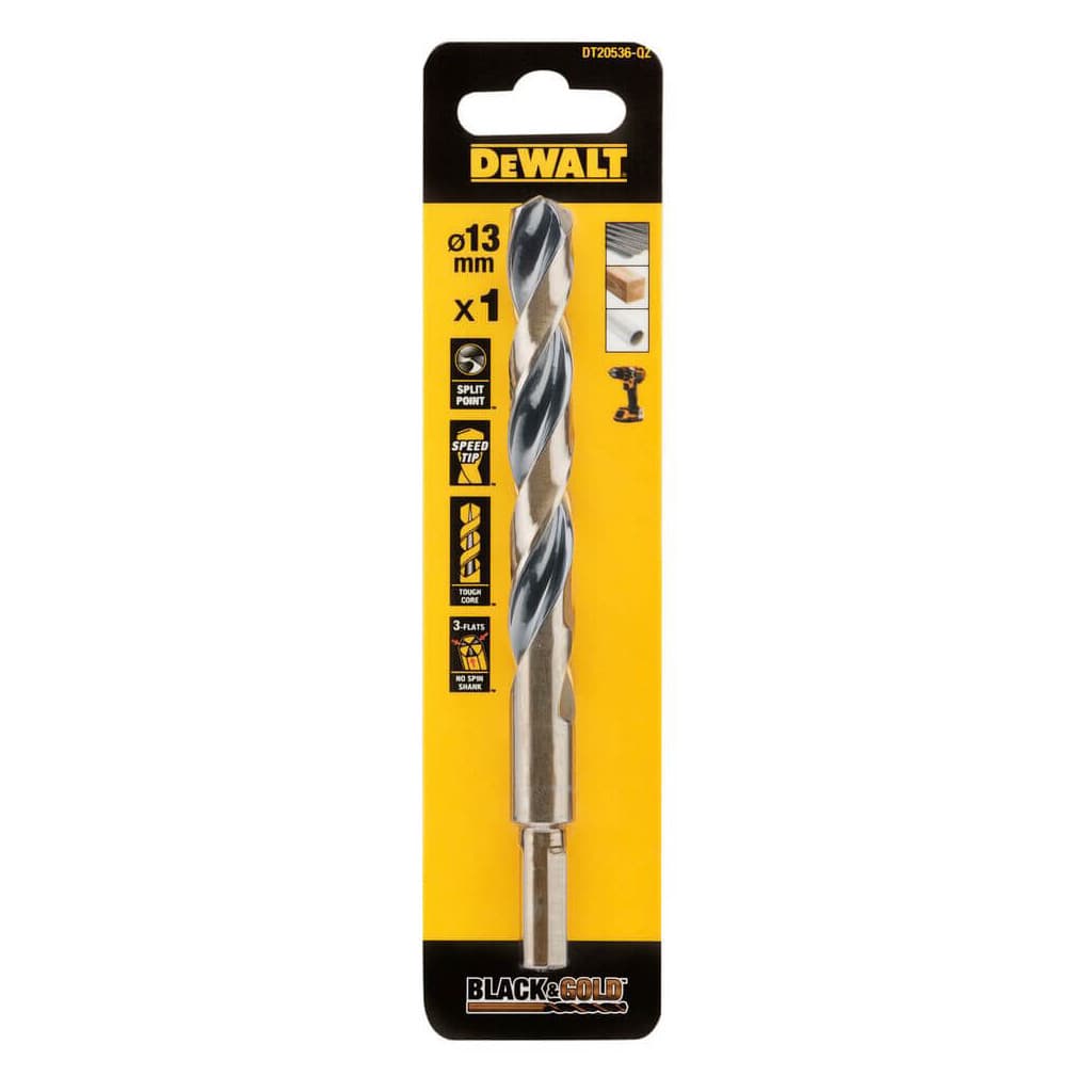 Свердло DeWALT по металу Black & Gold, HSS-G, 13 х 151 х 101 мм (DT20536)