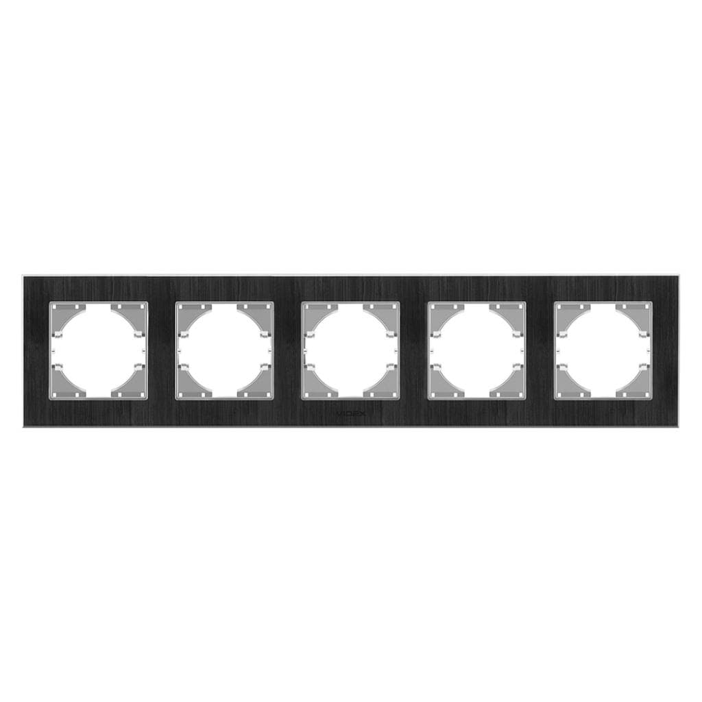 Рамка Videx BINERA чорний алюміній 5 поста (VF-BNFRA5H-B)
