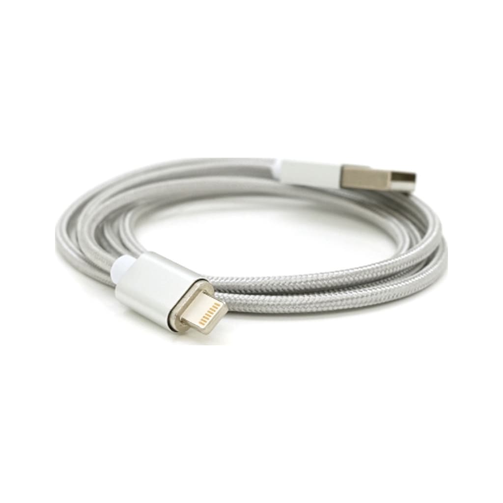 Дата кабель USB 2.0 to Lightning 1.0m 2A magnetic nylon silver Voltronic (YT-MCFB-L/S/13190/09165)
