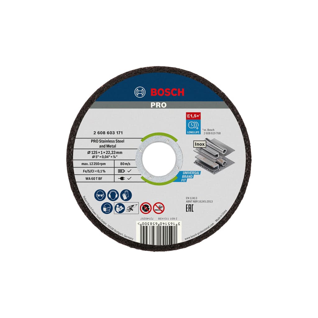 Круг відрізний Bosch Professional Stand по металу, 125х1.0х22.2мм, 10шт (2.608.603.255)