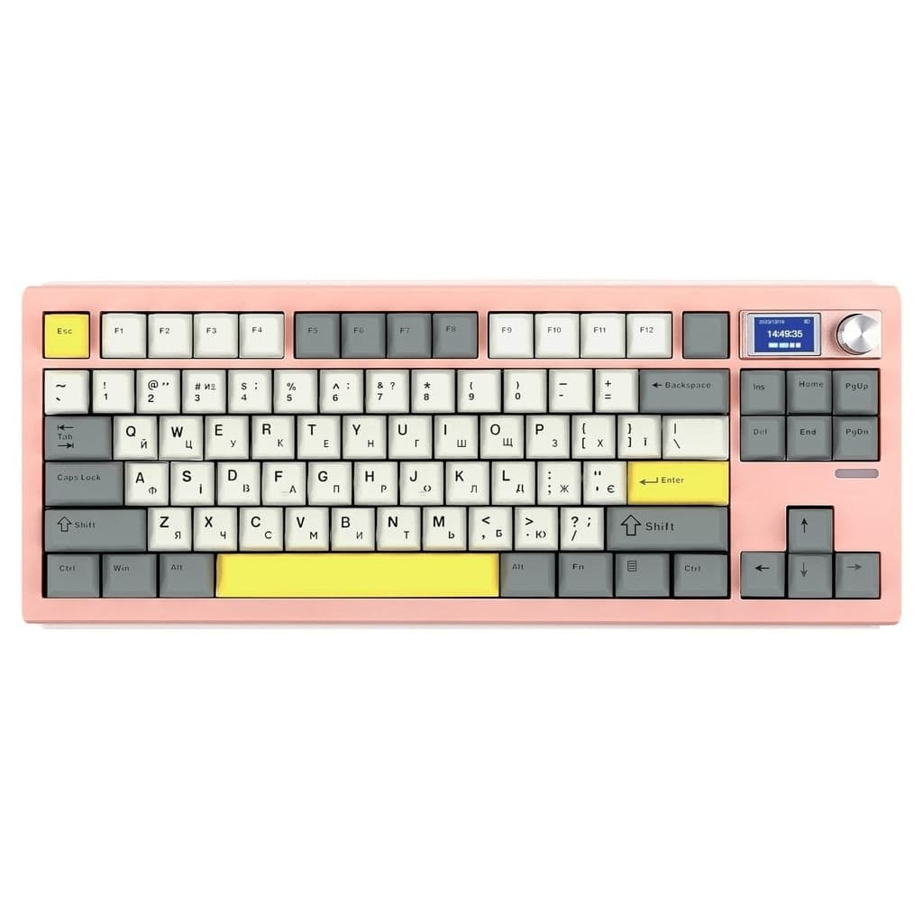 Клавіатура Epomaker Shadow-S TKL Mulan Switch Hot-Swap LCD Screen RGB Wireless/Bluetooth/USB UA Pink (SHS-P-WL)