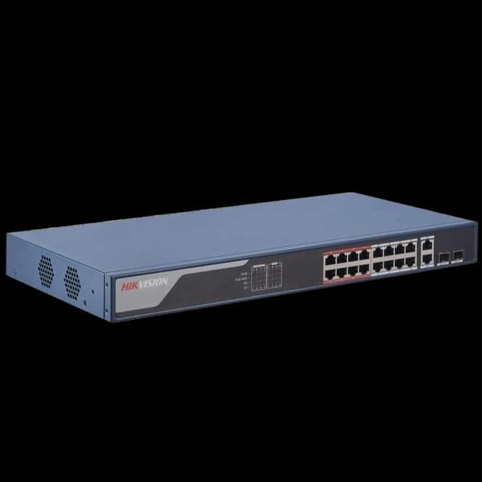 Комутатор мережевий Hikvision DS-3E1318P-EI(B)