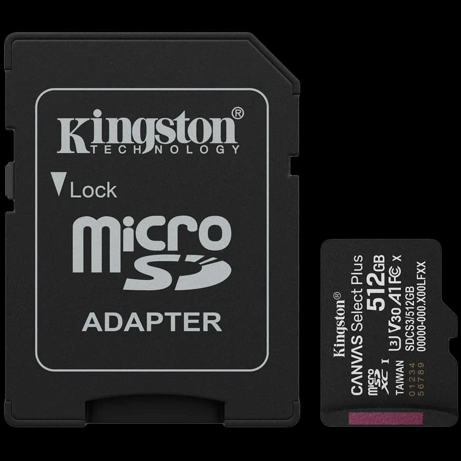 Модуль флеш-пам'яті Kingston 512GB microSDXC Canvas Select Plus Gen3 Card + Adapter