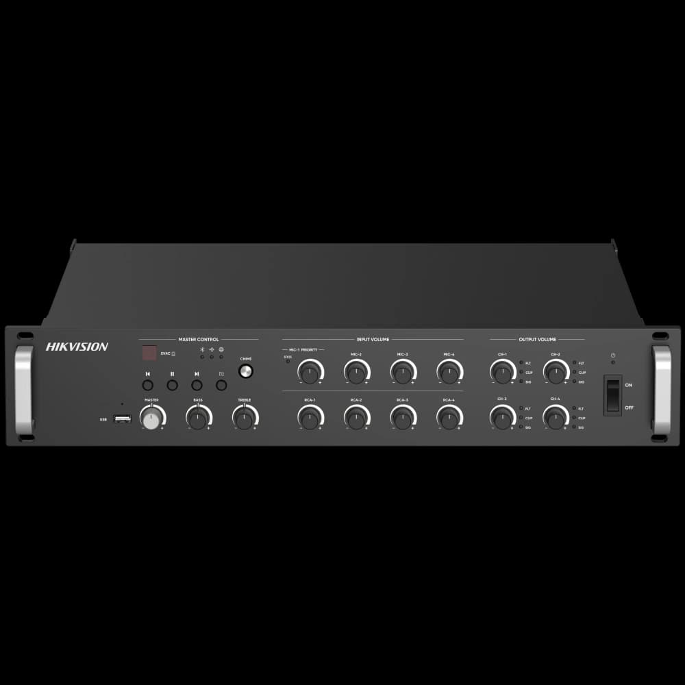 Мережевий підсилювач Hikvision DS-QAZ1A1000G1-VB4 1000 Вт на 4 зони