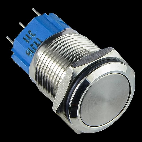 Кнопка металева пласка з фікс 1NO+1NC Аско TYJ 16-311