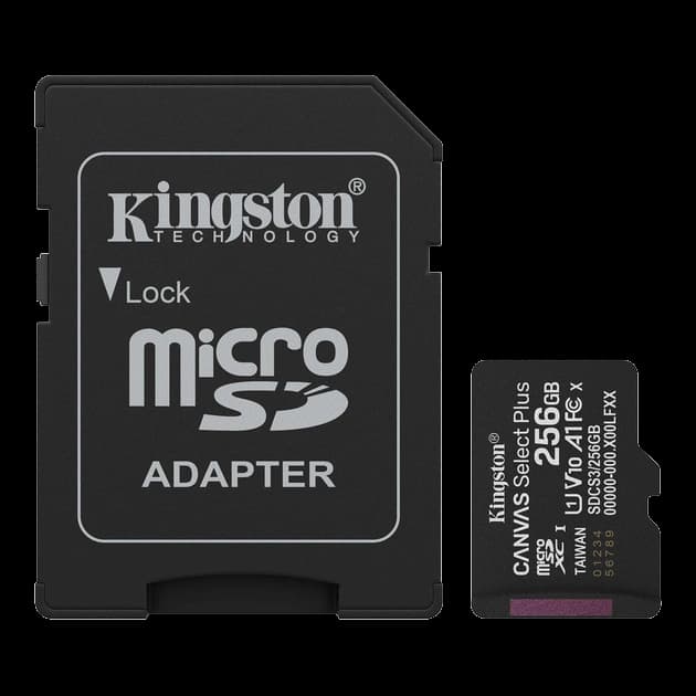 Карта пам'яті Kingston microSD 256GB C10 UHS-I A1 V10 R150MB/s + SD