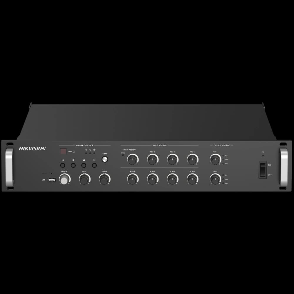 Мережевий підсилювач Hikvision DS-QAZ1A500G1-VB4 500 Вт на 2 зони