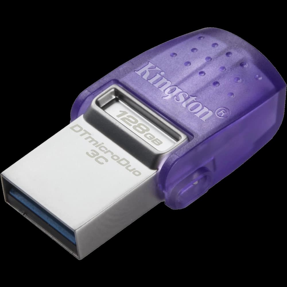 Накопичувач Kingston 128GB USB 3.2 Type-A Gen1 + Type-C DT microDuo 3C R200MB/s