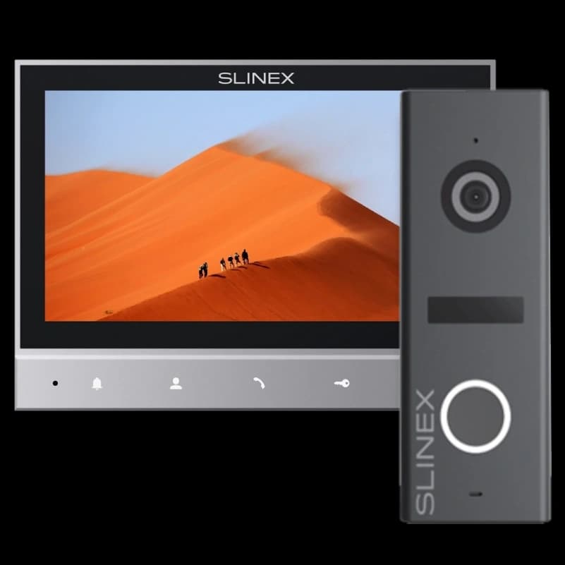 Комплект відеодомофон + панель виклику Slinex SK 7 Cloud (Slinex SK 7 Cloud grey + ML-17HD graphite)