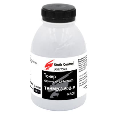 Тонер HP LJ Pro M203 60г, фасовка Static Control (TRHM203-60B-P)