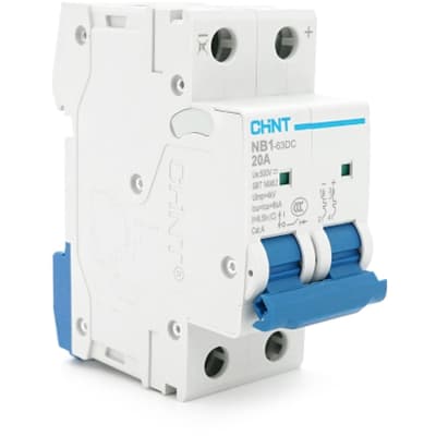 Автоматичний вимикач CHINT NB1-63DC 2P C20 DC500V