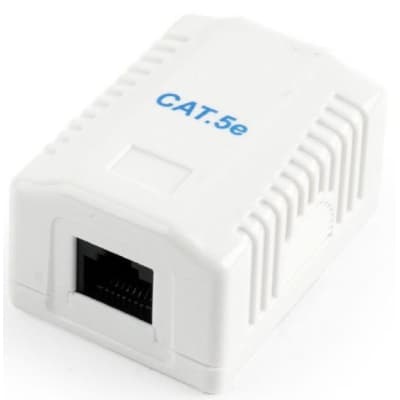 Розетка Cablexpert (NCAC-1U5E-01) RJ-45, Cat5е, зовнішня, біла