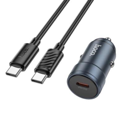 Зарядний пристрій HOCO HOCO Z57 Glorious single-port USB-C PD30W + cable USB-C Metal Gray (6942007633086)