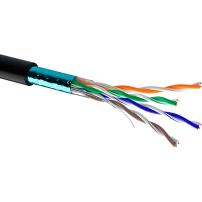 Кабель мережевий OK-Net FTP 100м cat.5e зовнішній (F/UTP cat.5E-SL) (КППЭ-ВП (100) 4*2*0,46 / 100)
