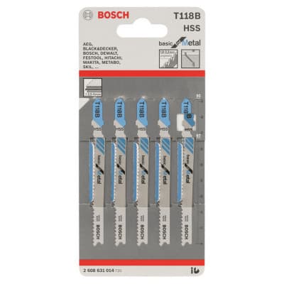 Полотно Bosch по металу T 118 B, 1.9-2.3х92мм, 5шт (2.608.631.014)