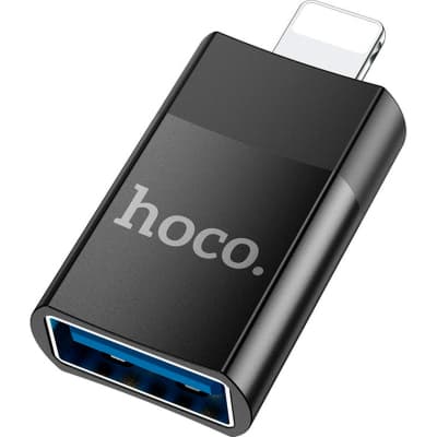 Перехідник UA17 Lightning M to USB F USB2.0 no data transfer Black HOCO (6931474761989)