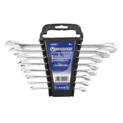 Ключ Стандарт ріжково-накидний 8 шт. 8-19 мм на холдері (NKK8ST)