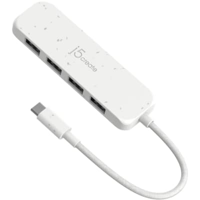 Концентратор J5create USB-C to 4xUSB-A 3.2 10Gbps white (JCH341EW-N)