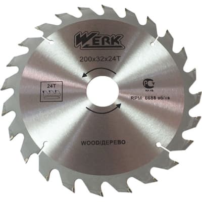 Диск пильний Werk по дереву - 200х32 24 зуб. (36110)