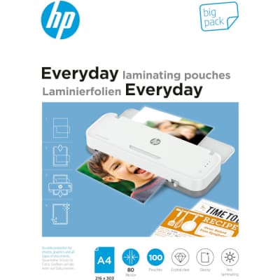 Плівка для ламінування HP Everyday Laminating Pouches, A4, 80 Mic, 216 x 303, 100 pcs (9154) (838140)