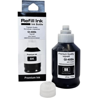 Чорнило Premium Quality Canon GI-40BK 170ml, black, pigmented (70264915)