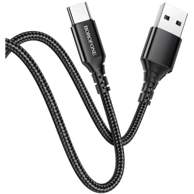 Дата кабель USB 2.0 AM to USB-C 1.0m 2.4A black BOROFONE (6931474745835)