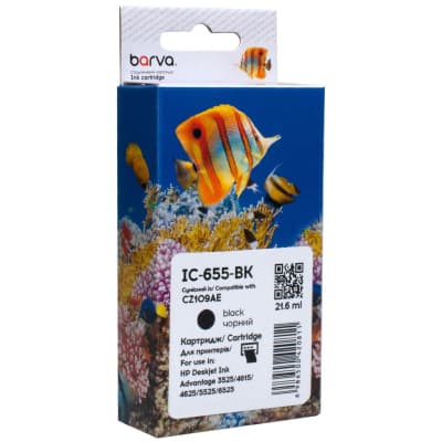 Картридж Barva HP 655 (CZ109AE) 620 c, black (IC-655-BK)